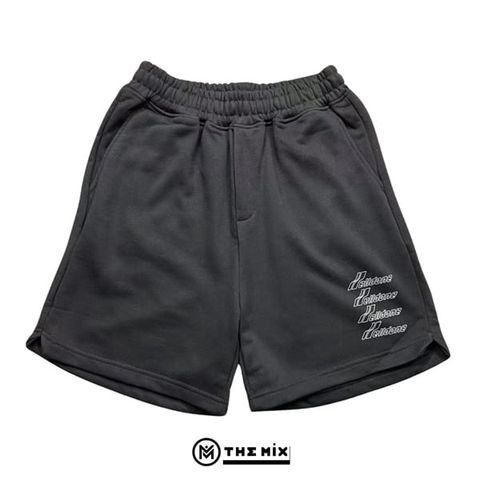 Quần WE11DONE Metallic Logo Print Shorts Đen