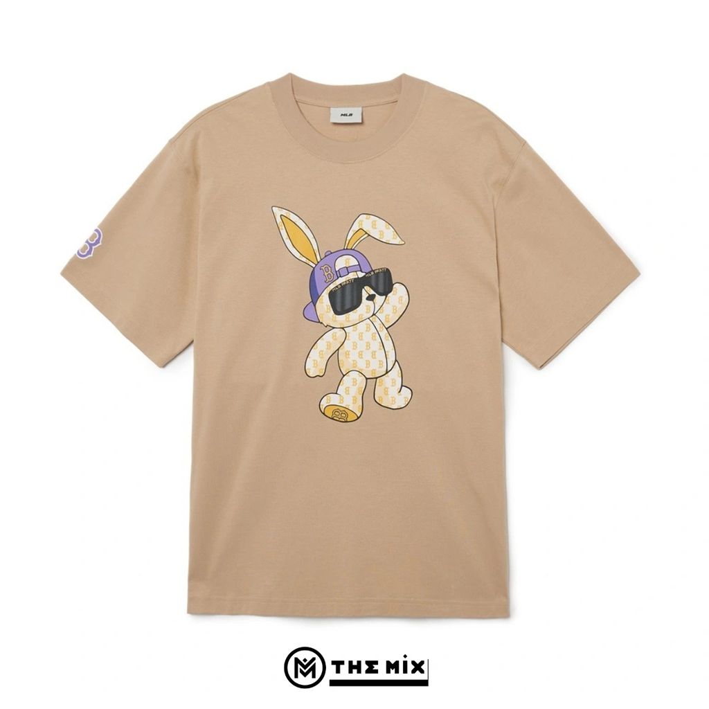 Áo thun MLB T-Shirt NY Bear Monogram Dance Begie