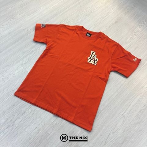 Áo T-shirt New Era Logo LA Viền Sáng - Cam Đậm