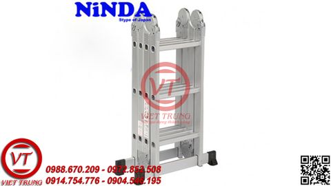 Thang nhôm gấp khúc chữ M Ninda ND-402C (chân ngang)  (VT-TNM 362)