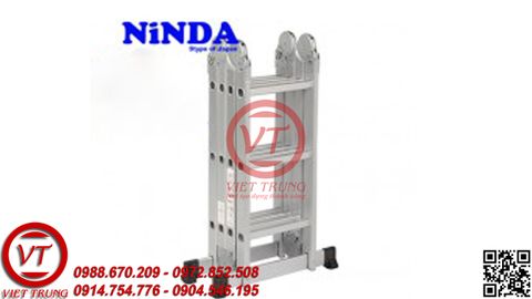 Thang nhôm gấp khúc chữ M Ninda ND-403C (chân ngang)(VT-TNM165)