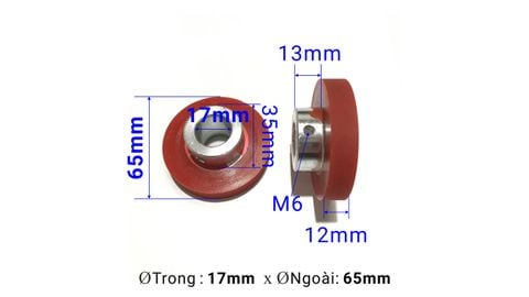 Con lăn cao su kéo màng 17x65