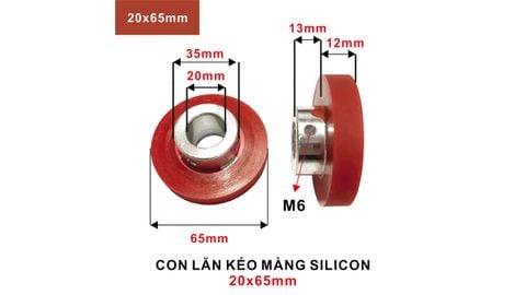 Con lăn kéo màng silicon 20x65