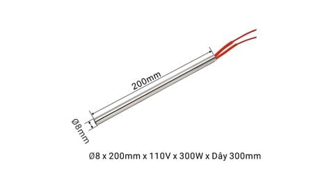 Điện trở nhiệt hàm ép đứng 8x200