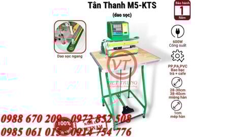 Máy ép túi nilon M5 - 300 dao nhôm hàm ngang (VT-HT87)