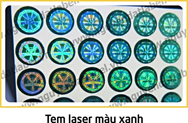 Tem Laser Màu Xanh Lá