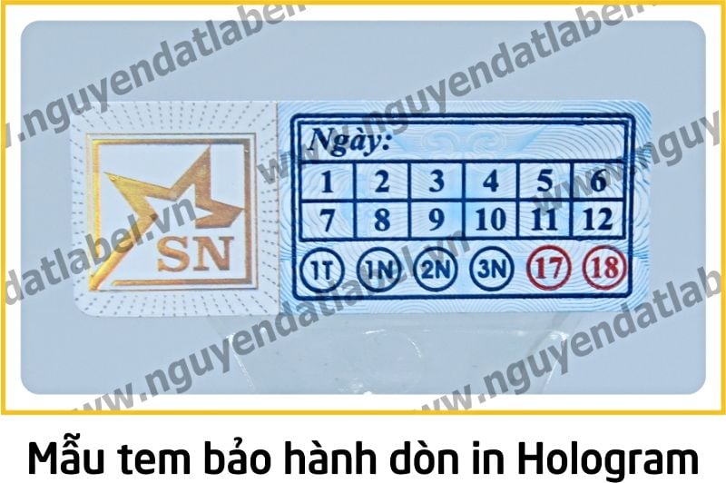 Tem Bảo Hành Dòn - Dẽo Vỡ In Hologram