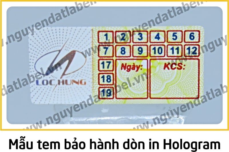 Tem Bảo Hành Dòn - Dẽo Vỡ In Hologram