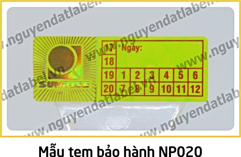 Tem Bảo Hành NP020