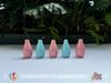 Bộ 5 bình cắm hoa - bình sứ  - mix xanh trời và hồng