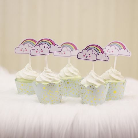  Que cắm Bánh Cupcake - Mây (set 10) 