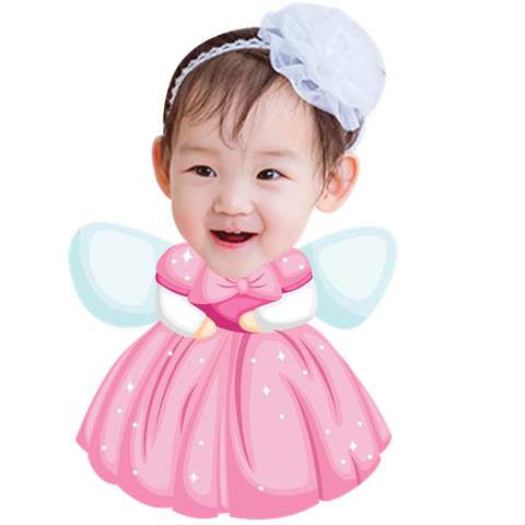  Chibi công chúa đầm hồng - mẫu 1 