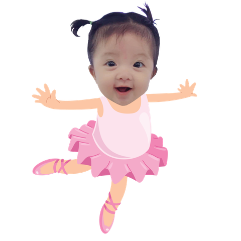  Chibi bé múa ballet - mẫu 2 