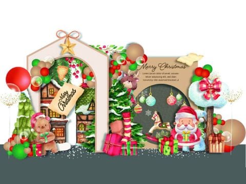 18tr - Backdrop 4m x 2,5m tách nhiều lớp Noel