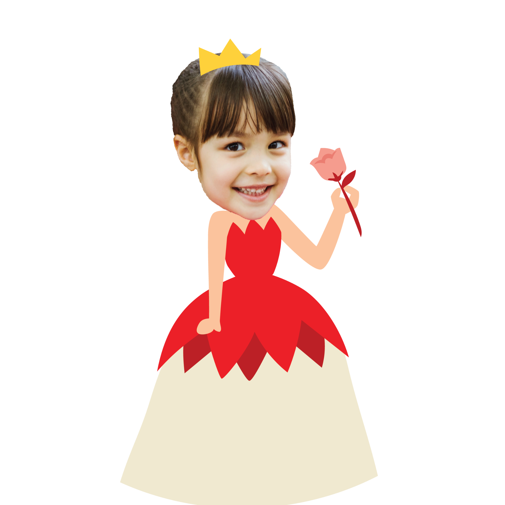 Chibi công chúa đầm đỏ - mẫu 2