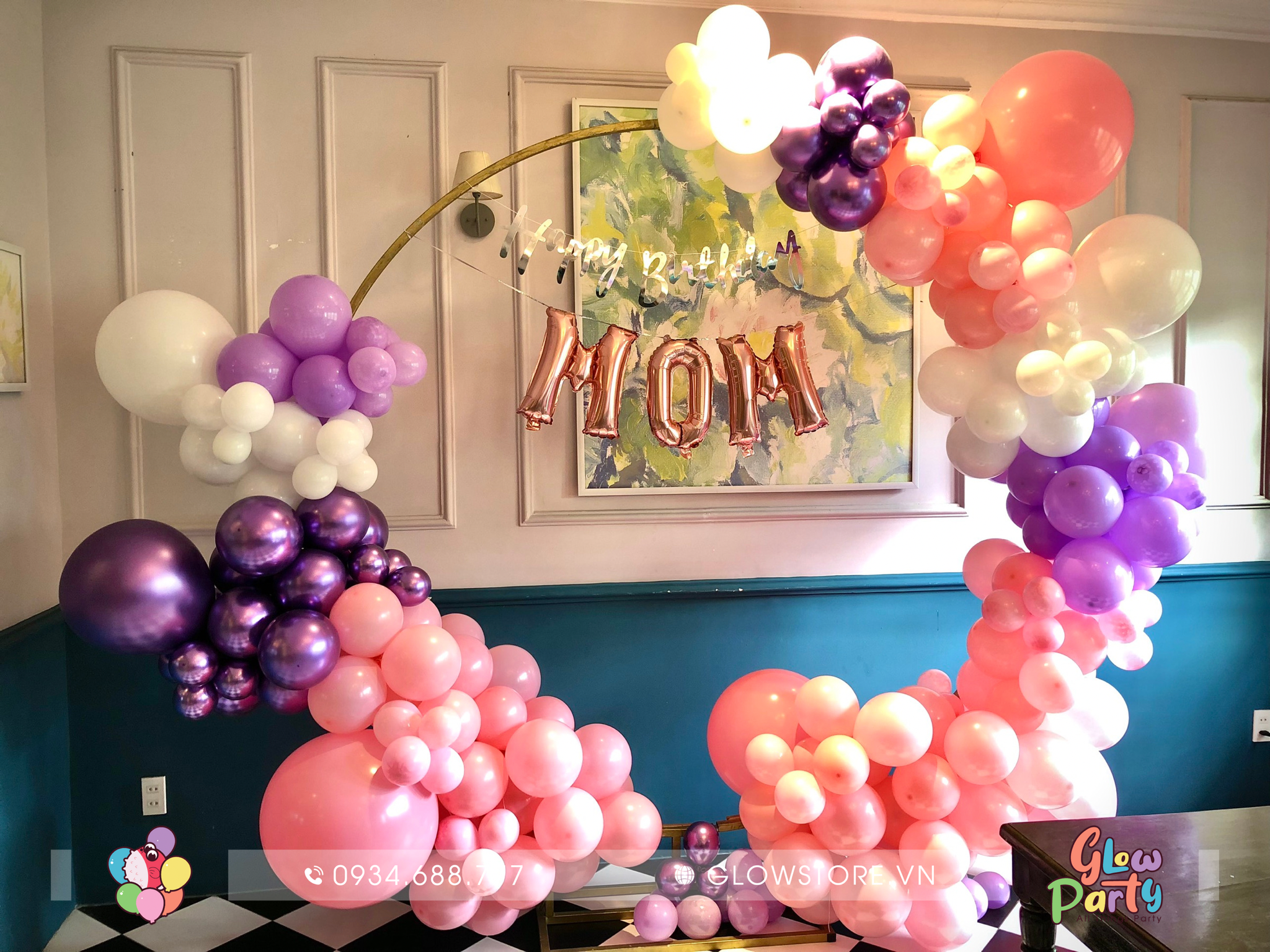 Khung tròn trang trí sinh nhật cao 18m Lazadavn