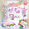 Bóng nhôm bộ chữ Happy Birthday - Hồng Tím