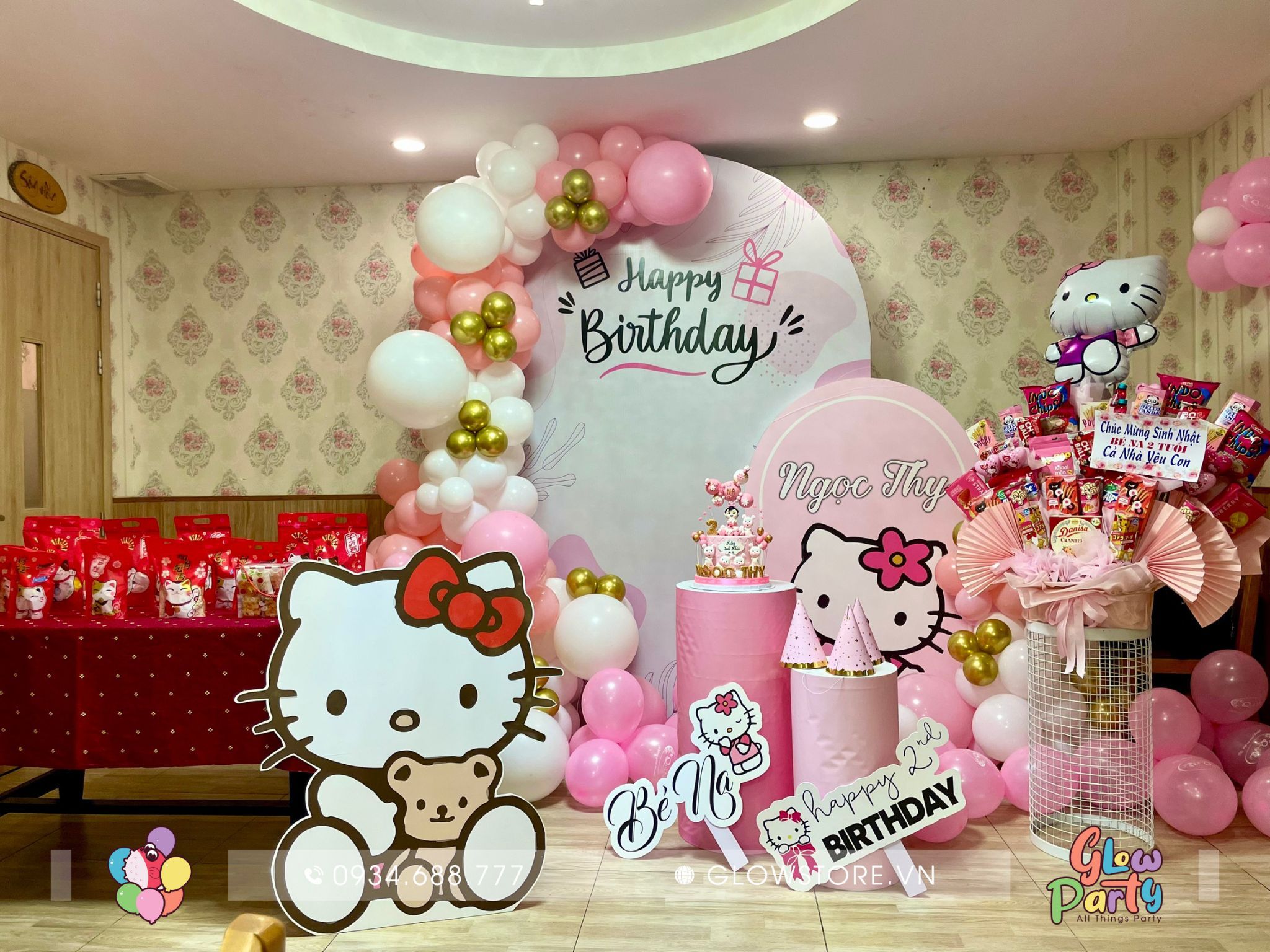 Dây cờ trang trí mèo Kitty  Cửa hàng phụ kiện sinh nhật cho bé trai và bé  gái đáng yêu