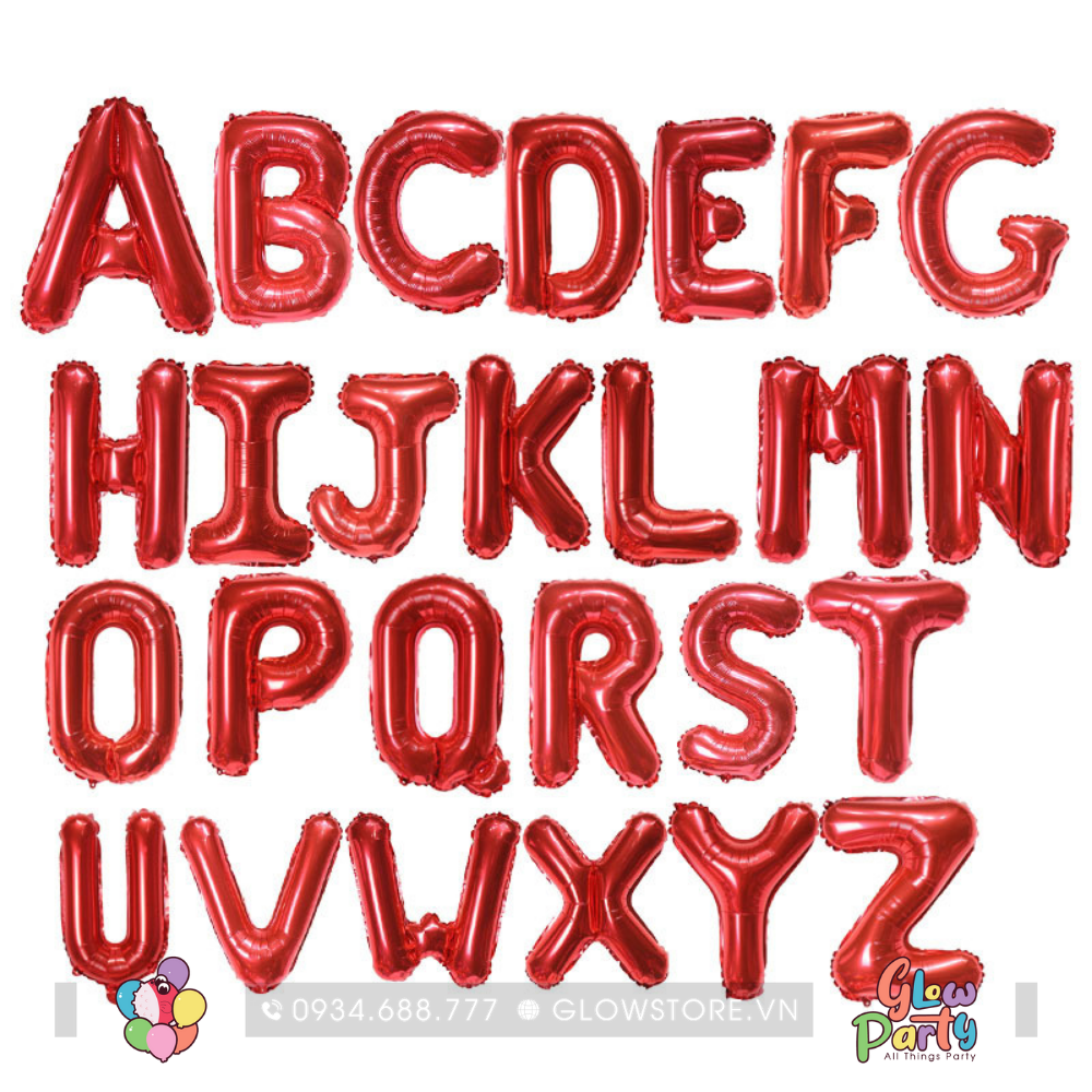 Bóng nhôm chữ - Đỏ