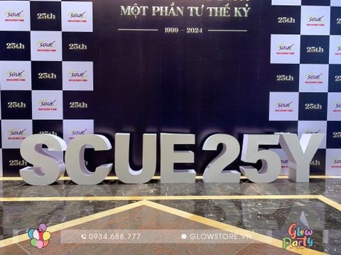 Backdrop 5m x 3m gắn chữ 3D 
