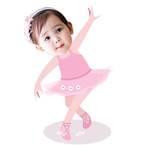  Chibi bé múa ballet - mẫu 1 