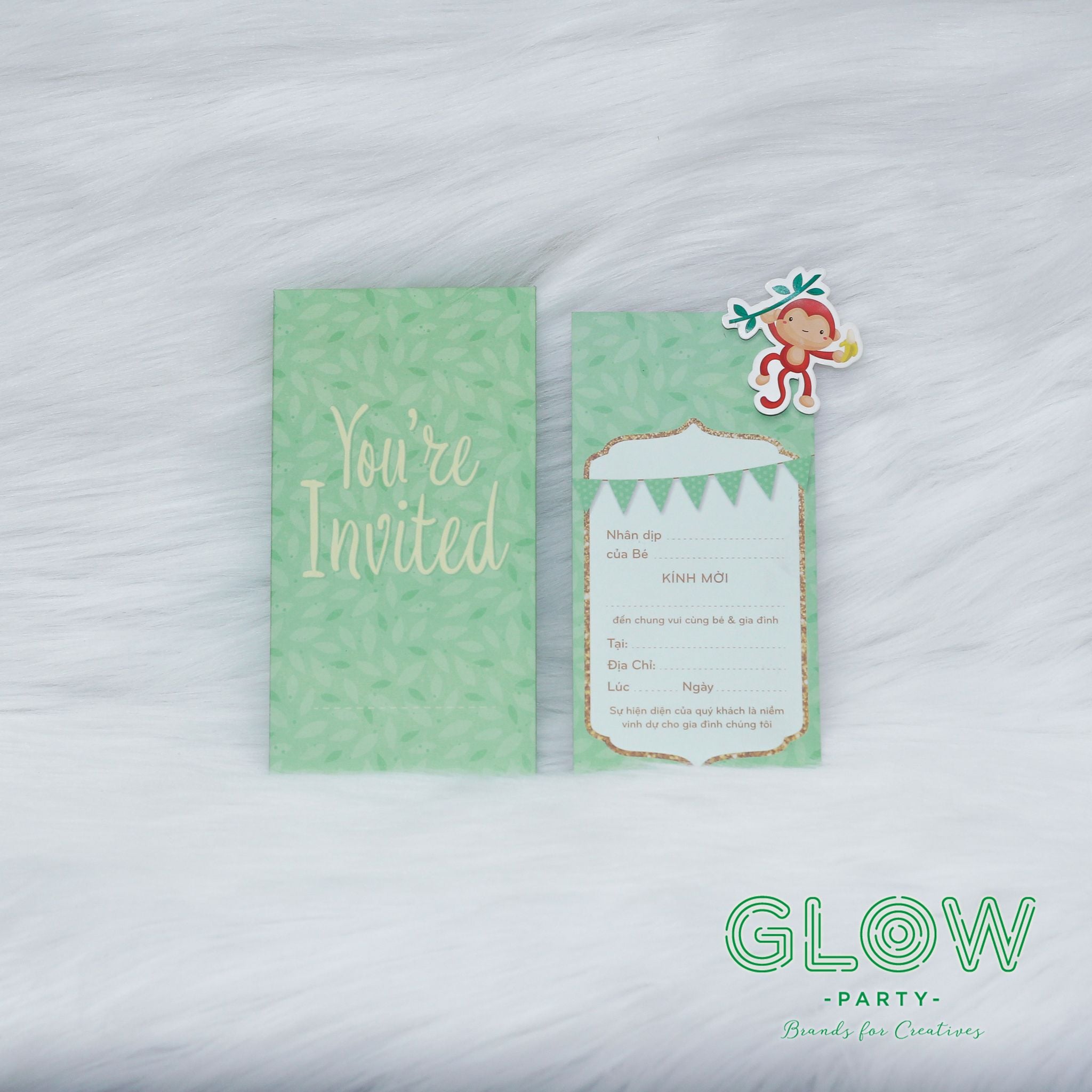 Thiệp Mời chủ đề tự chọn - Xanh Cốm Pastel