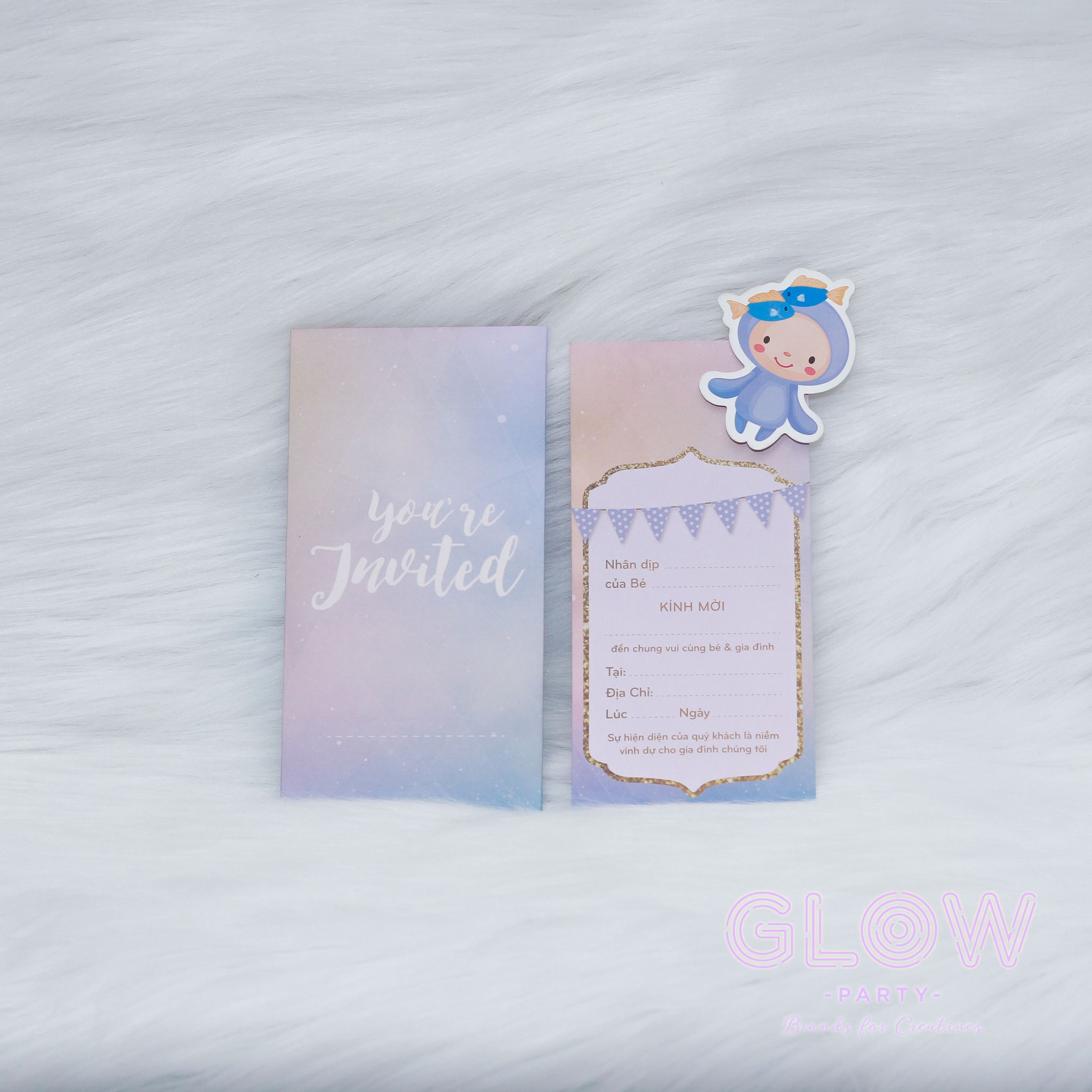Thiệp Mời chủ đề tự chọn - Pastel Galaxy