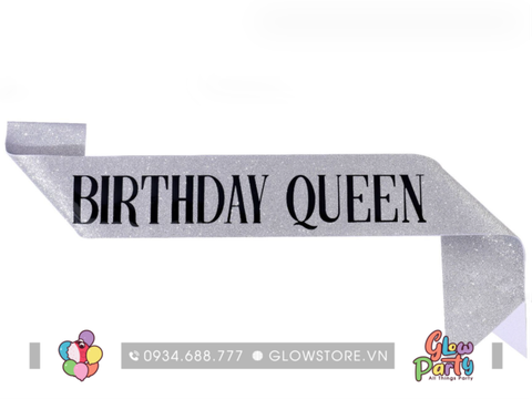  Băng đeo Sash lấp lánh - Birthday Queen - Nhiều màu 