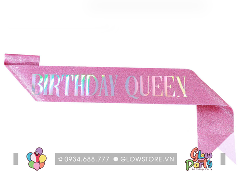  Băng đeo Sash lấp lánh - Birthday Queen - Nhiều màu 
