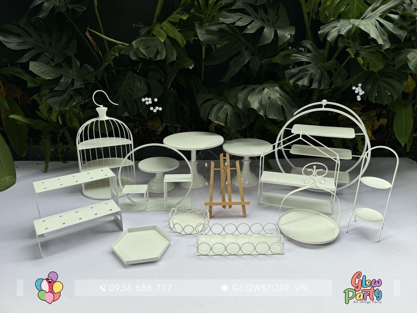 Bộ Kệ Trắng Cổ Điển - Full Set 16 món