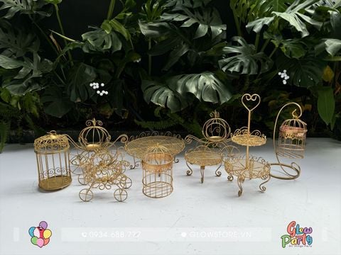  Bộ kệ Sắt Vàng Gold Vintage 