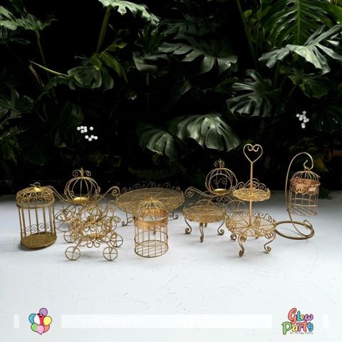  Bộ kệ Sắt Vàng Gold Vintage 