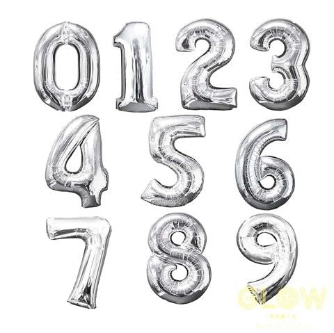 Bóng nhôm số - Bạc 70cm
