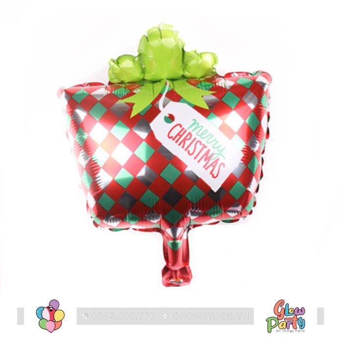 Bóng Hộp quà Giáng sinh Noel 25cm