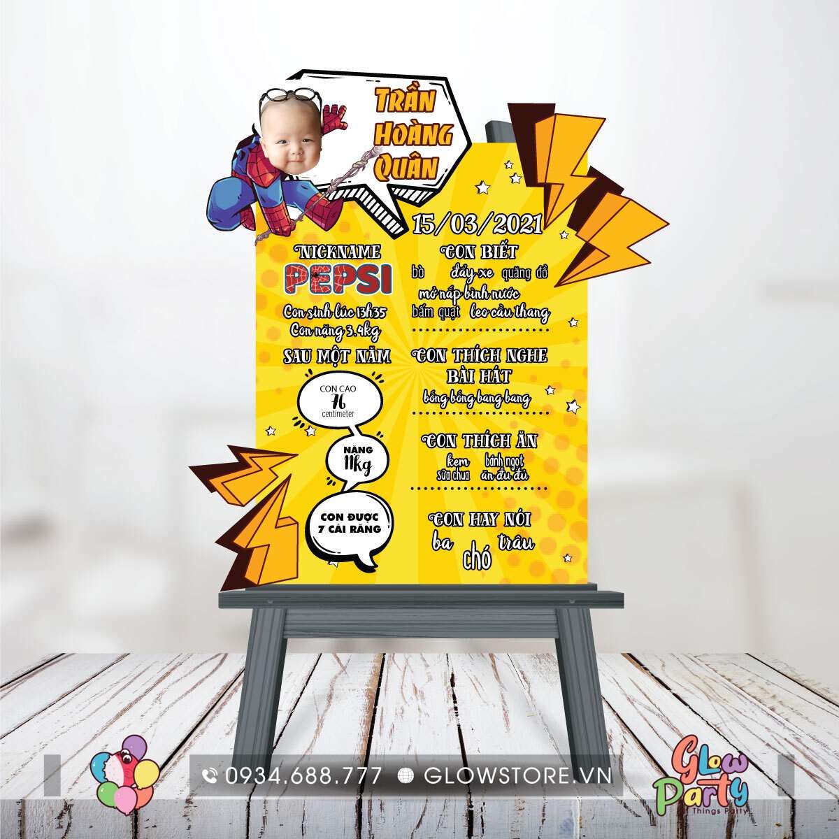 Bảng thông tin của bé - Spiderman