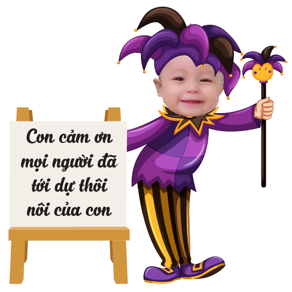 Chibi kèm bảng - Chú hề ảo thuật - mẫu 1