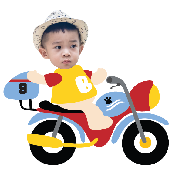 Chibi Racing Boy Lái xe máy - mẫu 1