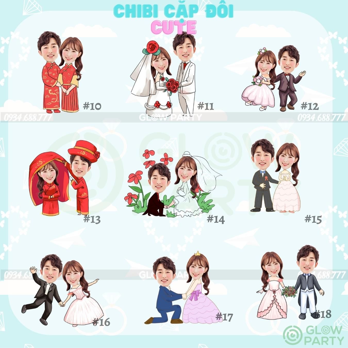 Chibi tình nhân - Set 2 (chọn mẫu)