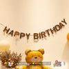 Dây cờ nỉ Happy Birthday nâu đậm