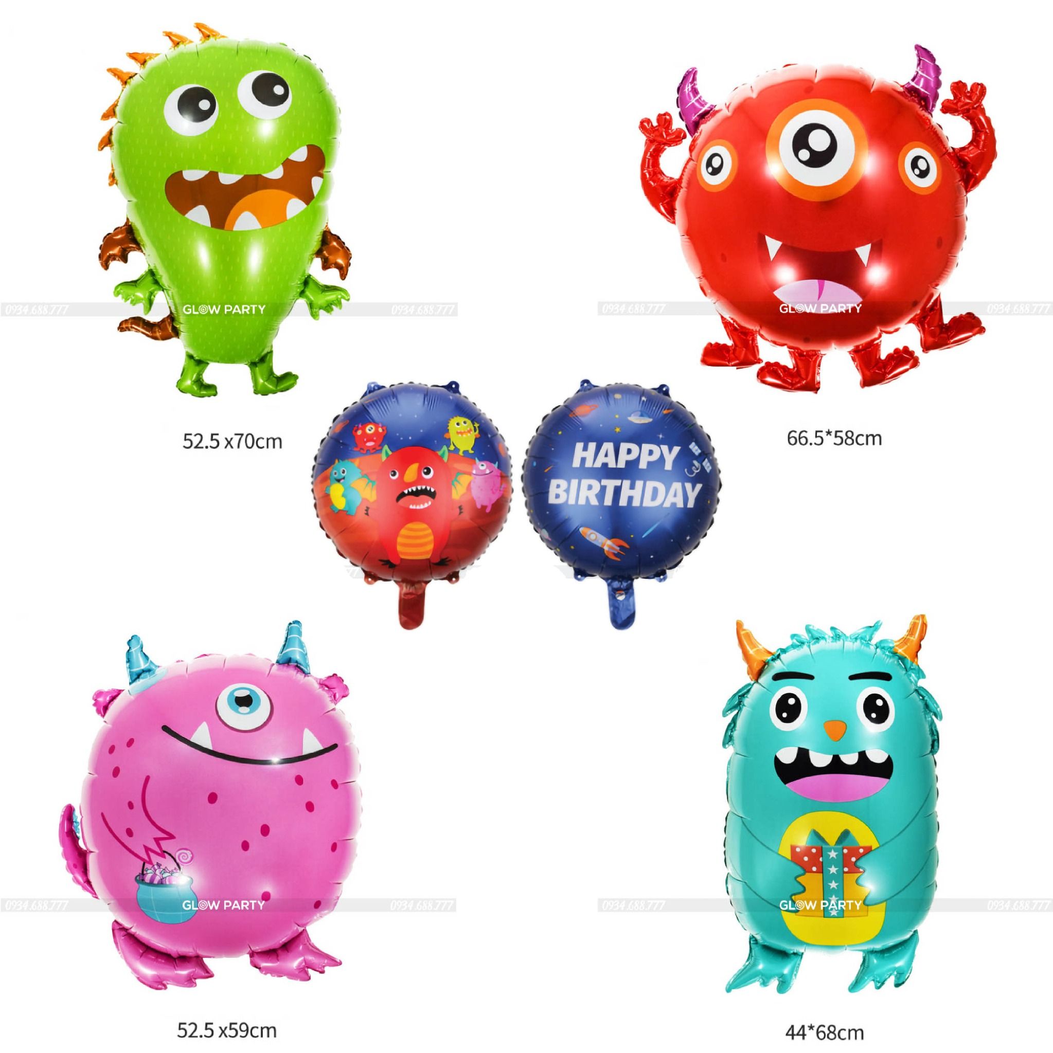 Combo bóng chủ đề Monster 5 món