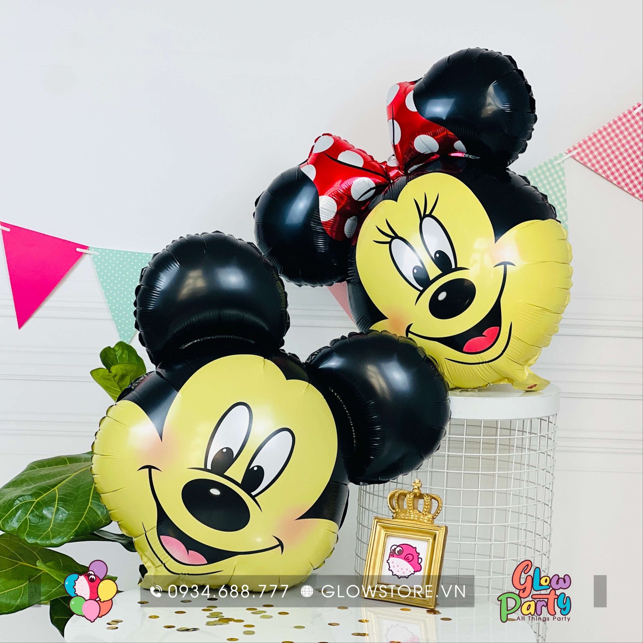 Combo bóng nhôm đầu Mickey Minnie