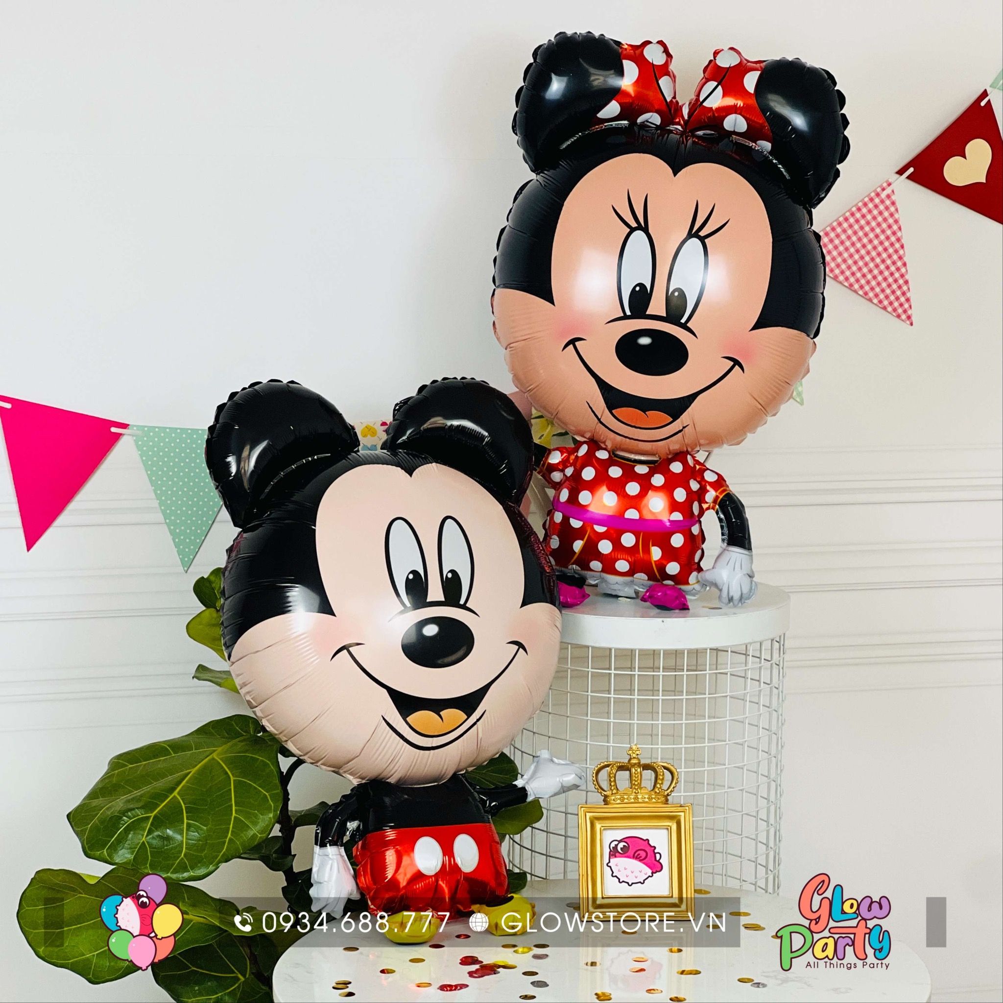 Combo bóng nhôm Mickey Minnie toàn thân