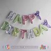 Bóng nhôm bộ chữ Happy Birthday - Cẩm thạch nhiều màu