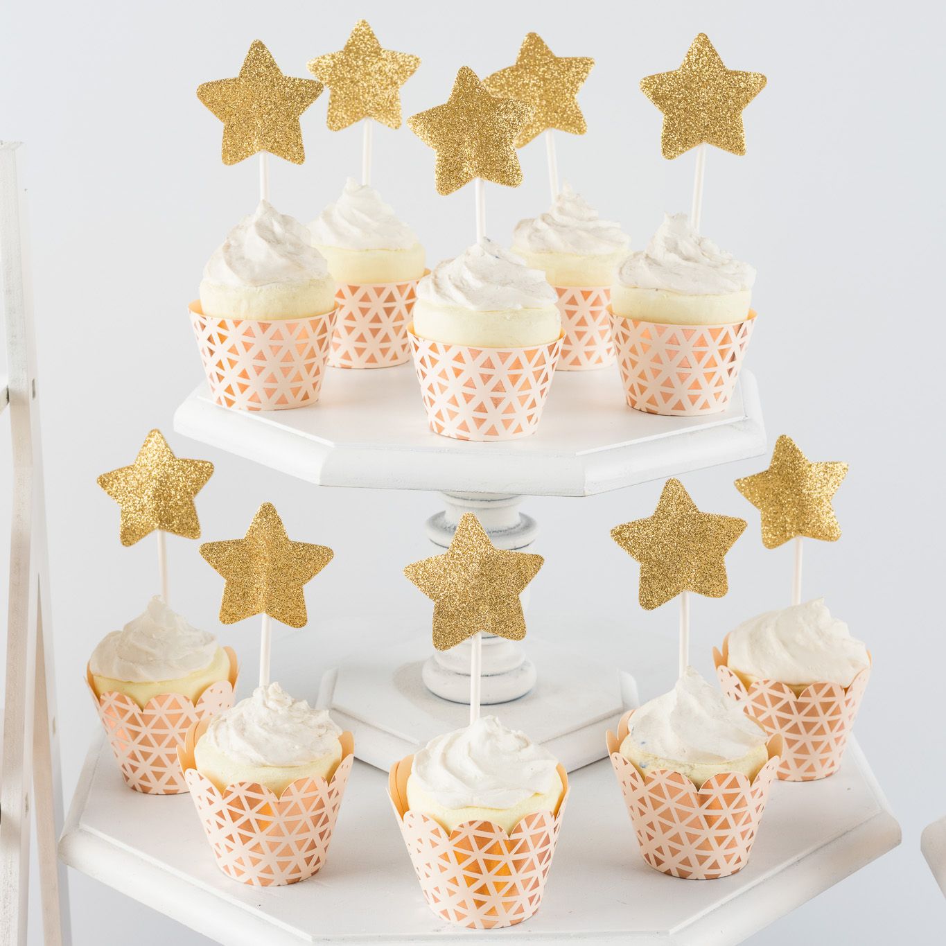 Que cắm Bánh Cupcake - Ngôi sao Star (set 10)