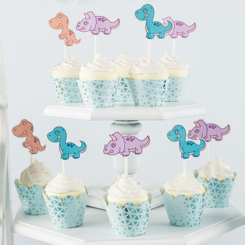  Que cắm Bánh Cupcake - Khủng long (set 10) 