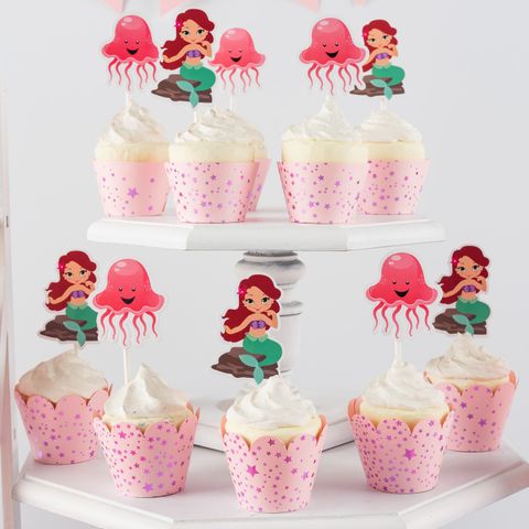  Que cắm Bánh Cupcake - Nàng tiên cá (set 10) 