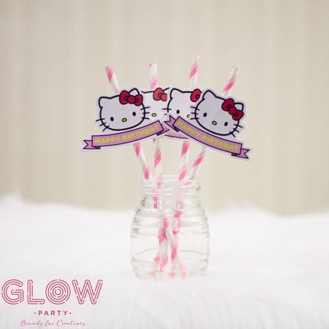  Ống Hút Giấy - Hello Kitty 