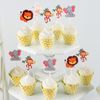 Que cắm Bánh Cupcake - Rừng rậm safari (set 10)