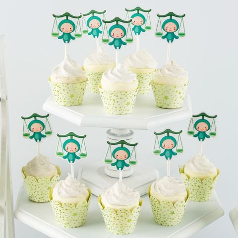  Que cắm Bánh Cupcake - cung Thiên Bình (set 10) 