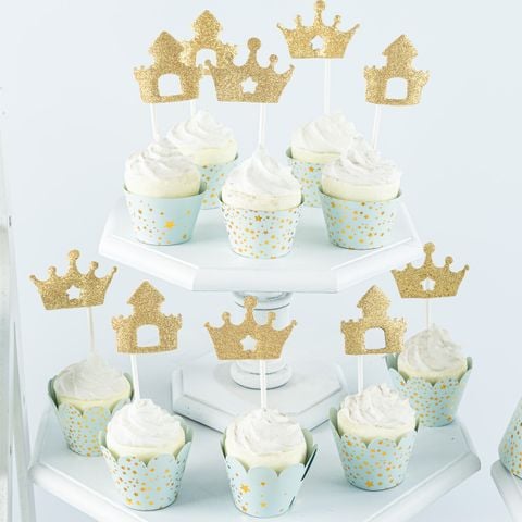  Que cắm Bánh Cupcake - Hoàng Gia (set 10) 